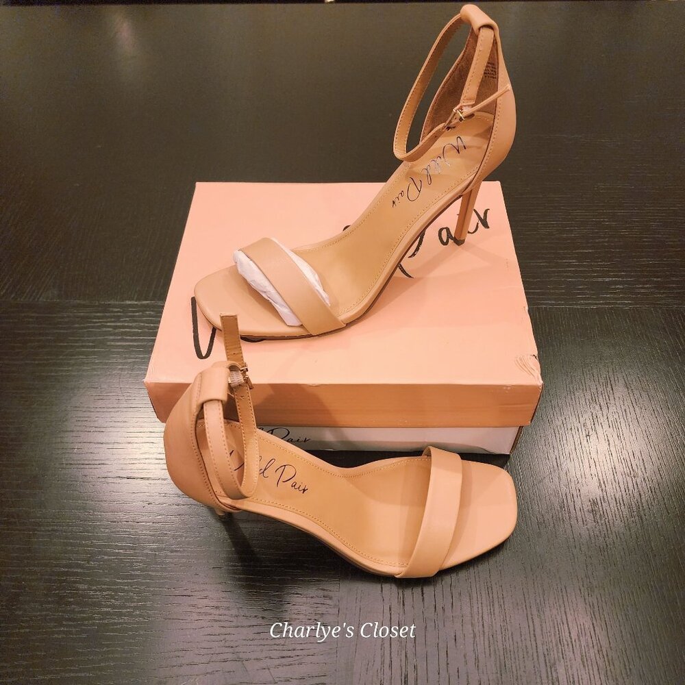 Wild‎ Pair Bethie Open-Toe Nude Minimalist Capsule Heels 10M NWB